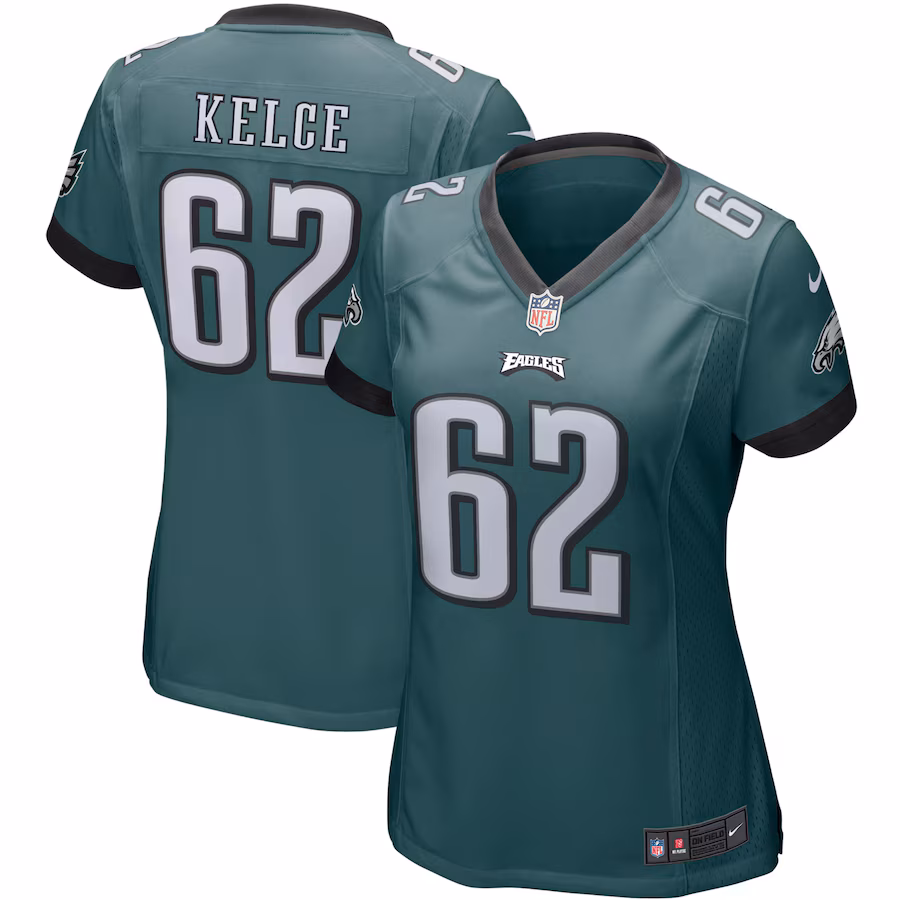 Women's Philadelphia Eagles Jason Kelce Nike Green Player Jersey - Jersey