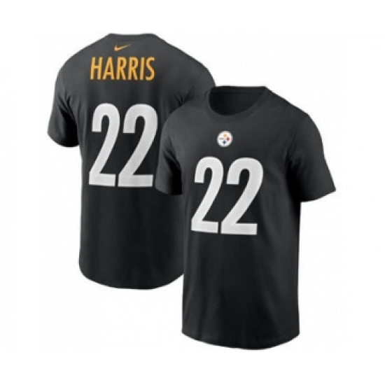 Men's Pittsburgh Steelers #22 Najee Harris 2021 Black Football Draft First Round Pick Player Name & Number Football T-Shirt - Jersey