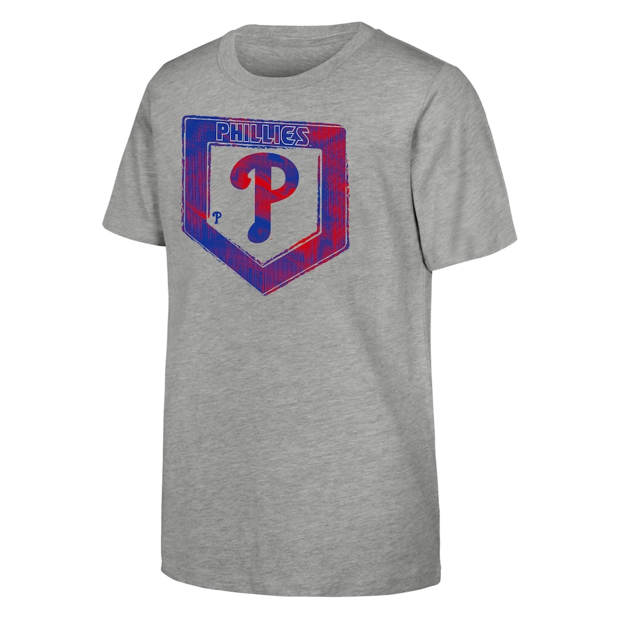 Youth Philadelphia Phillies Heather Gray Stolen Base T-Shirt - Jersey