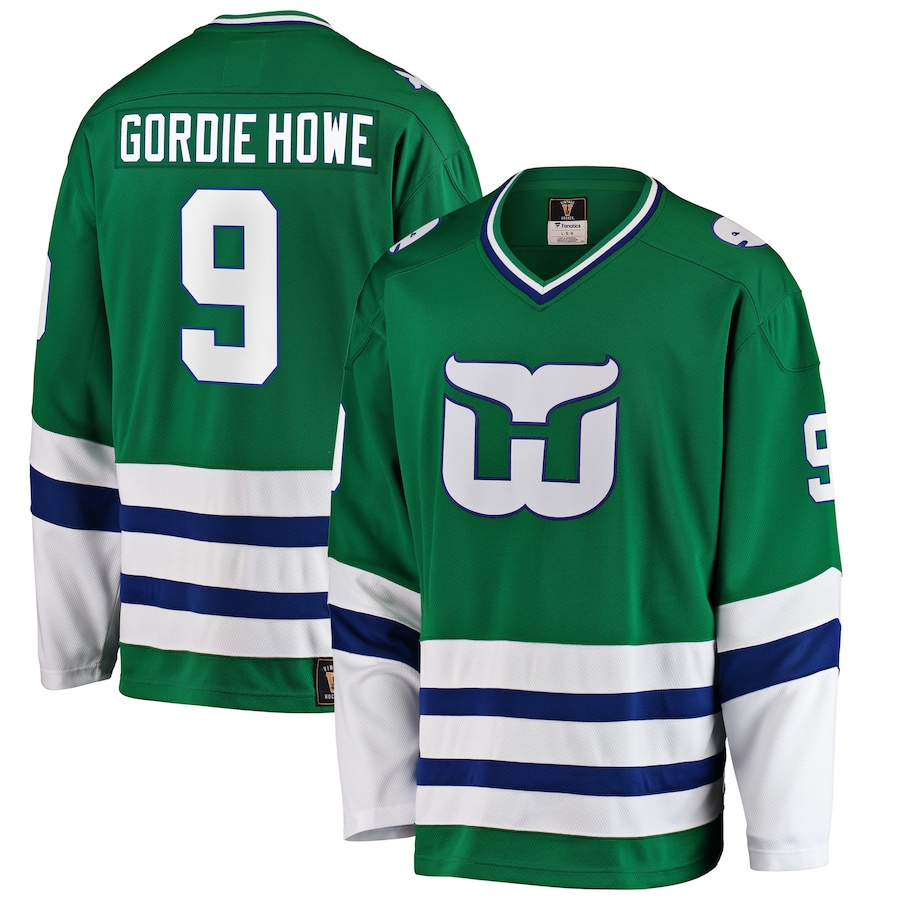 Men's Hartford Whalers Gordie Howe Fanatics Branded Green Premier Breakaway Retired Player Jersey - Jersey