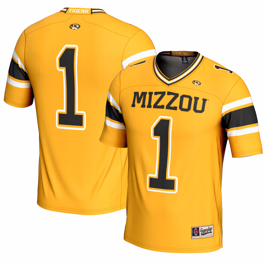 Youth GameDay Greats #1 Gold Missouri Tigers Football Jersey - Jersey