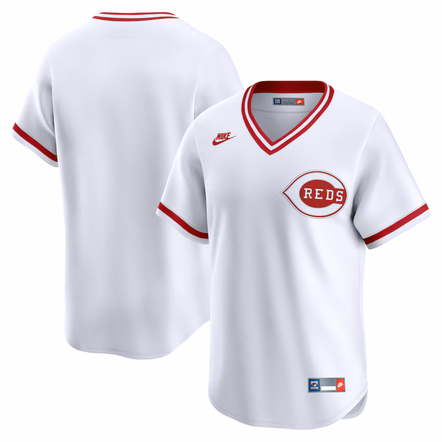 Men's Cincinnati Reds Nike White Throwback Cooperstown Collection Limited Jersey - Jersey