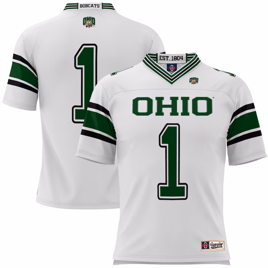#1 Ohio Bobcats GameDay Greats Youth Football Jersey - White - Jersey