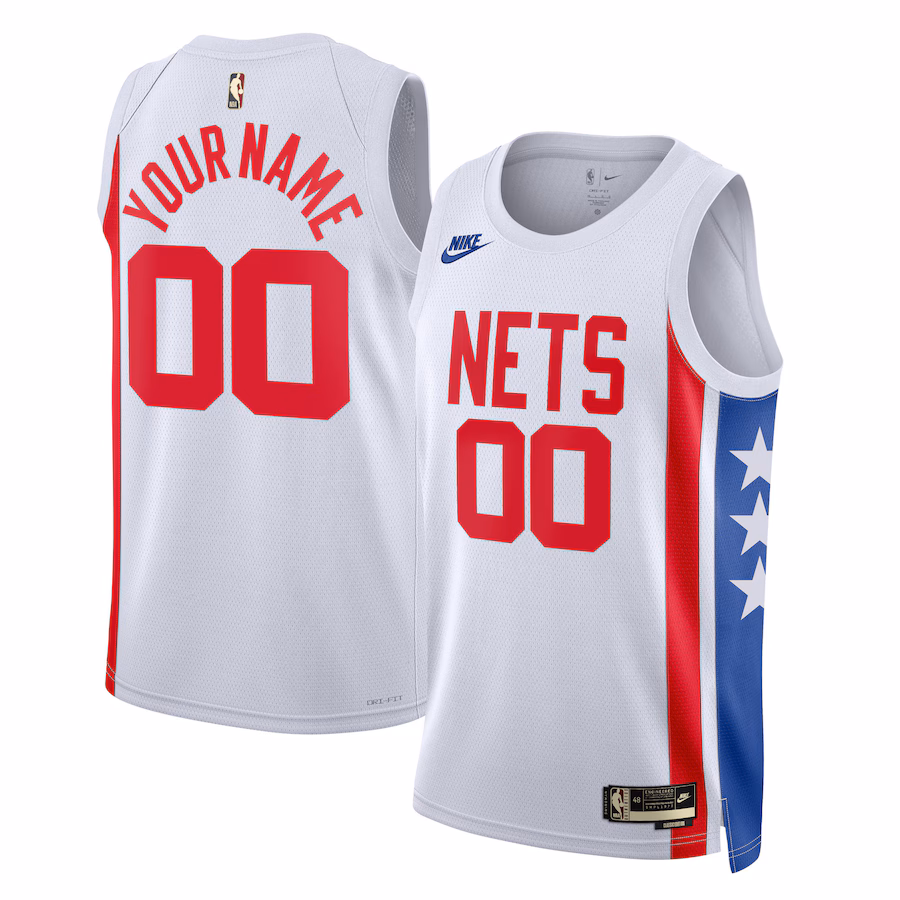 Unisex Brooklyn Nets Nike White 2022/23 Custom Swingman Jersey - Classic Edition - Jersey
