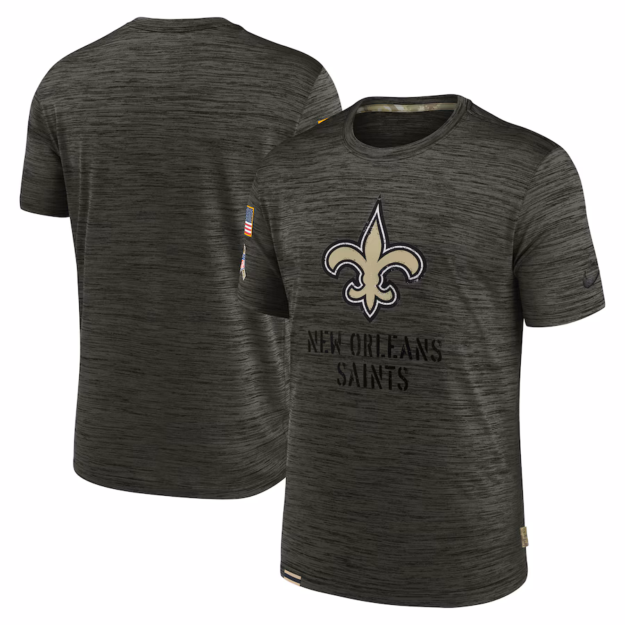 Men's New Orleans Saints Nike Olive Salute to Service Velocity Team T-Shirt - Jersey