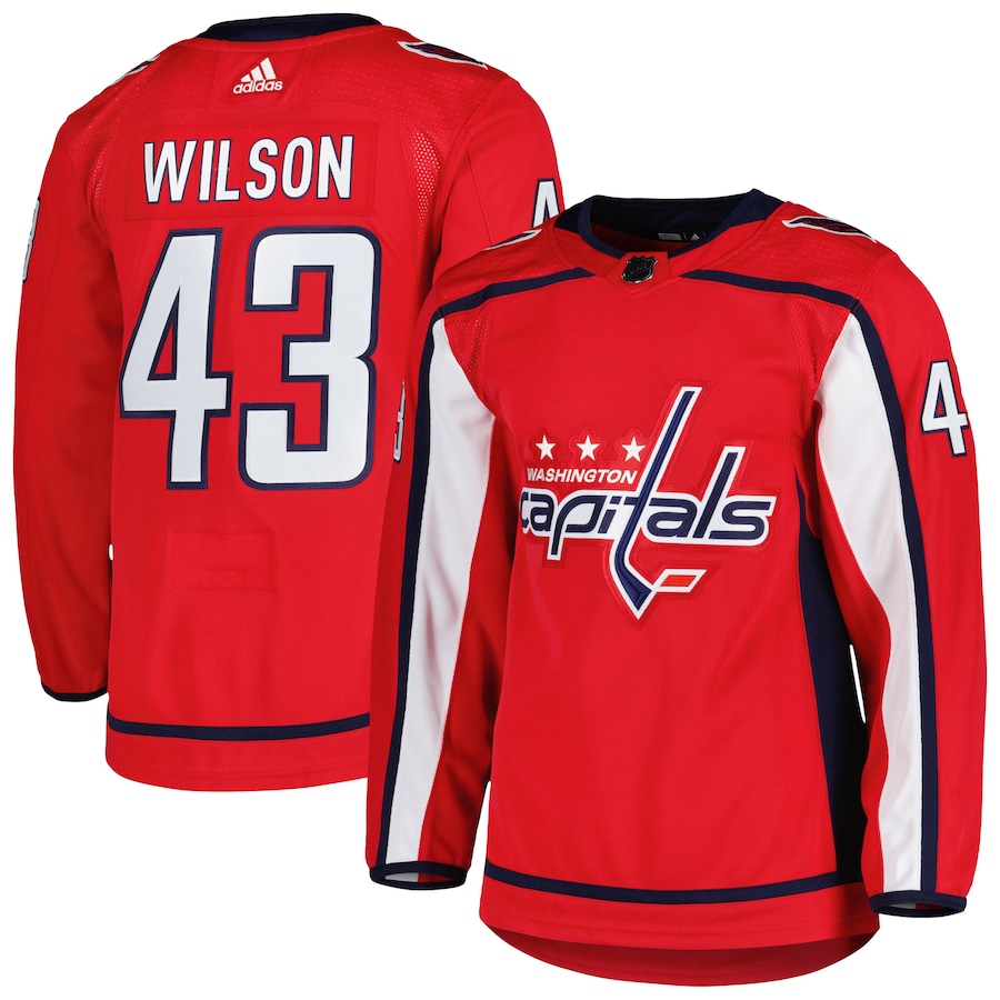 Men's Washington Capitals Tom Wilson adidas Red Home Primegreen Authentic Player Jersey - Jersey