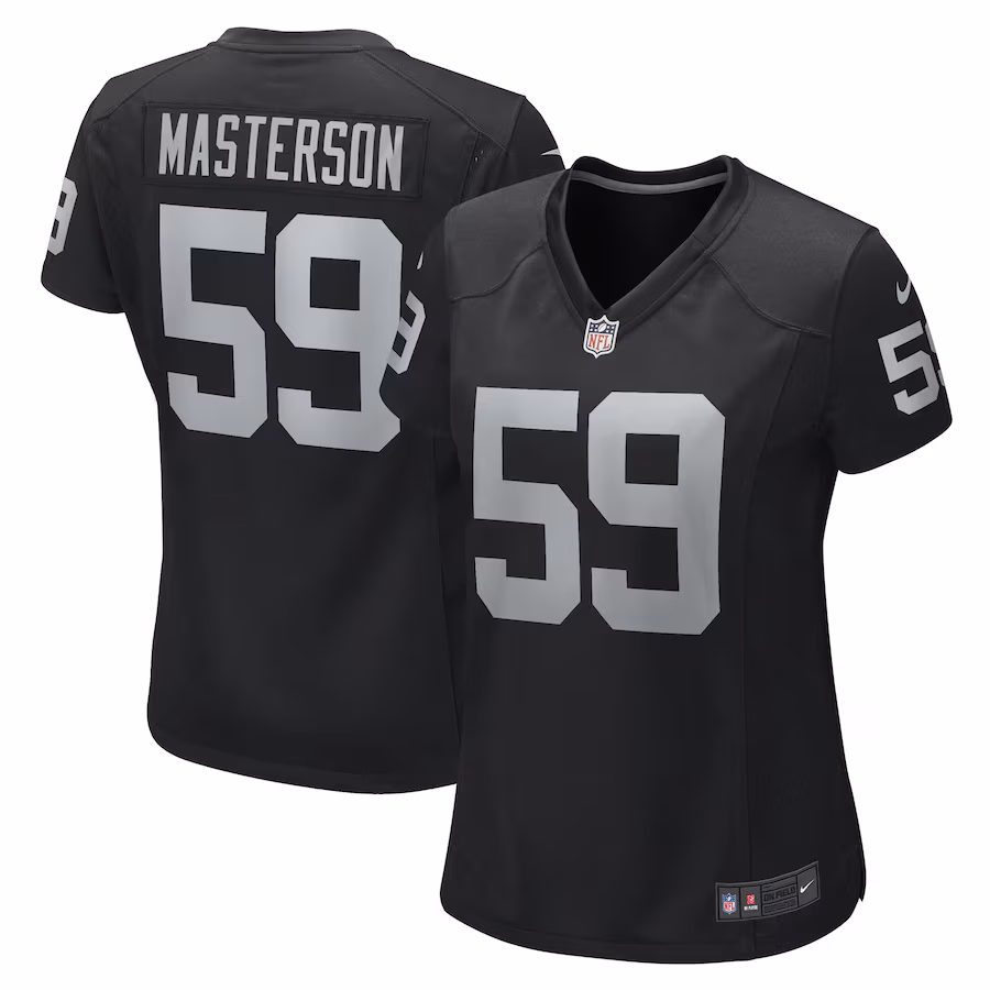 Women's Las Vegas Raiders Luke Masterson Nike Black Game Player Jersey - Jersey
