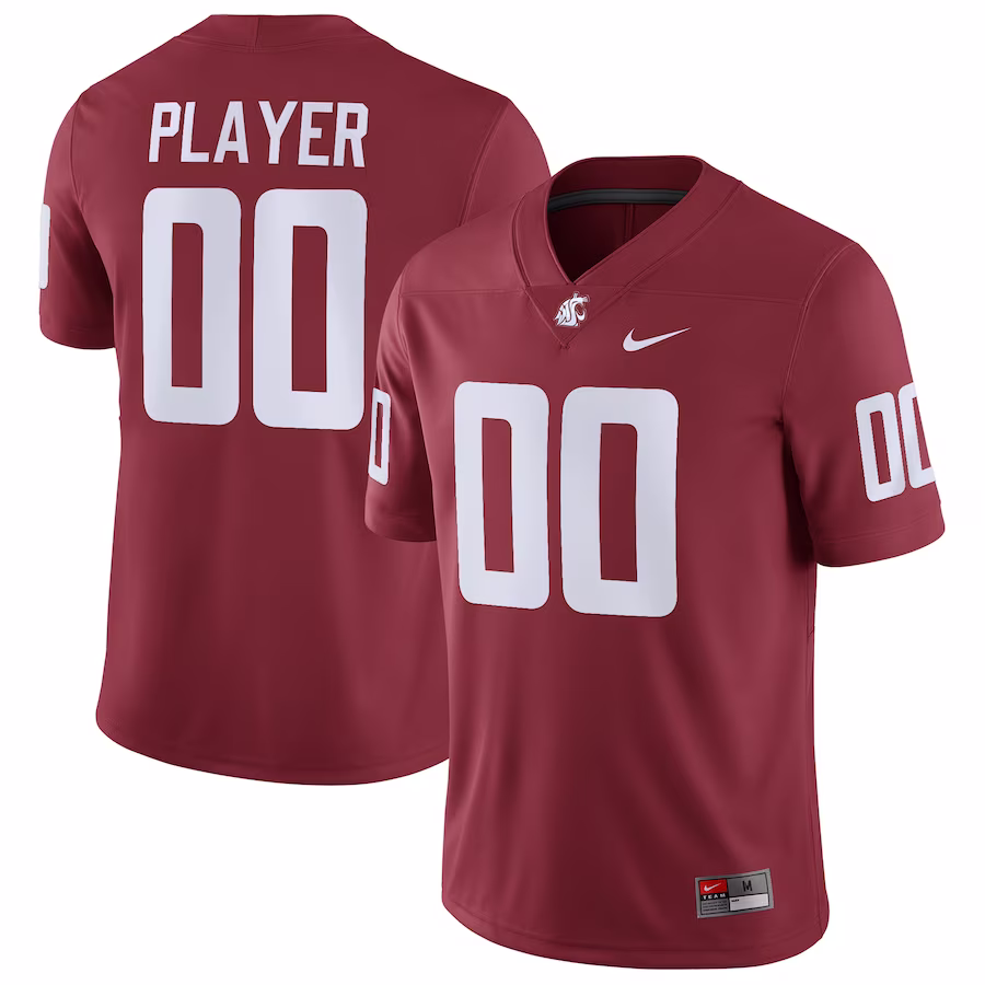 Washington State Cougars Nike Pick-A-Player NIL Replica Football Jersey - Crimson - Jersey