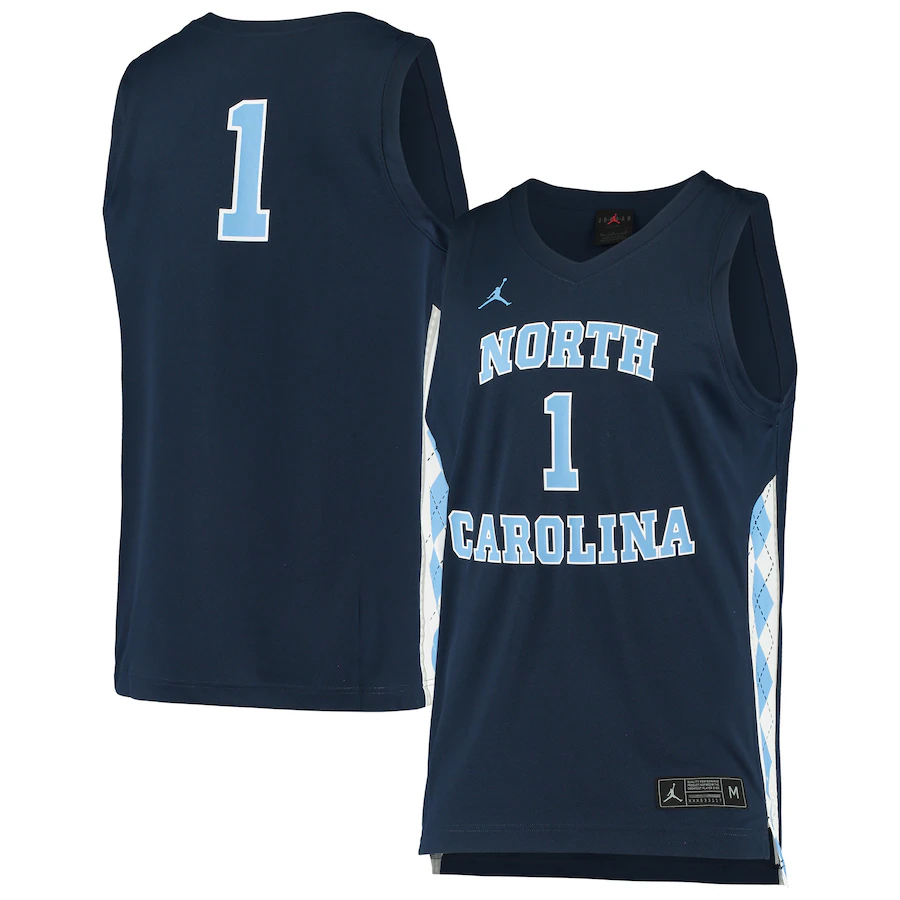 Unisex Jordan Brand #1 Navy North Carolina Tar Heels Replica Basketball Jersey - Jersey