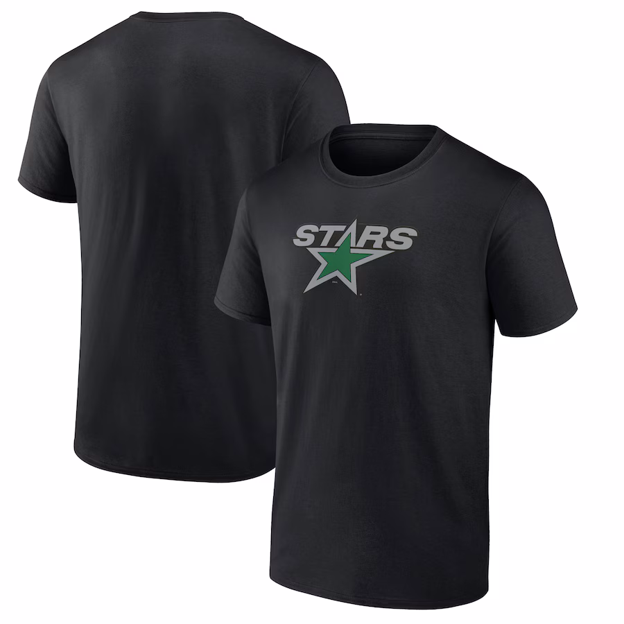 Men's Dallas Stars Black Team Primary Logo Graphic T-Shirt - Jersey