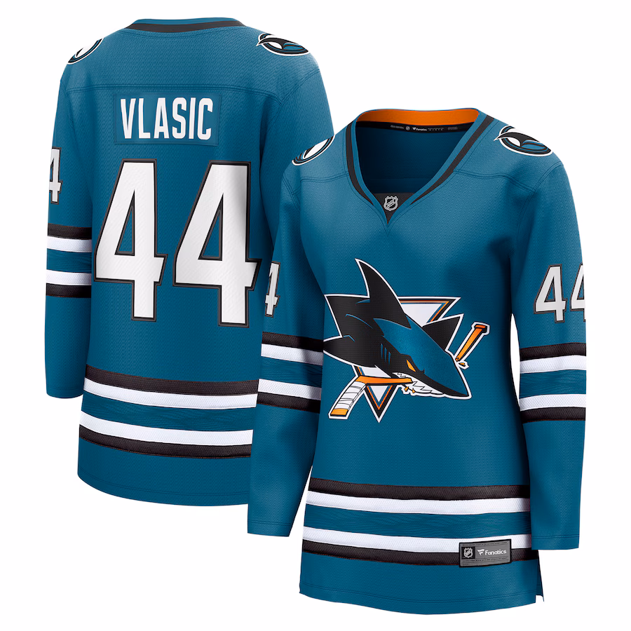 Women's San Jose Sharks Marc-Edouard Vlasic Fanatics Teal Home Breakaway Player Jersey - Jersey