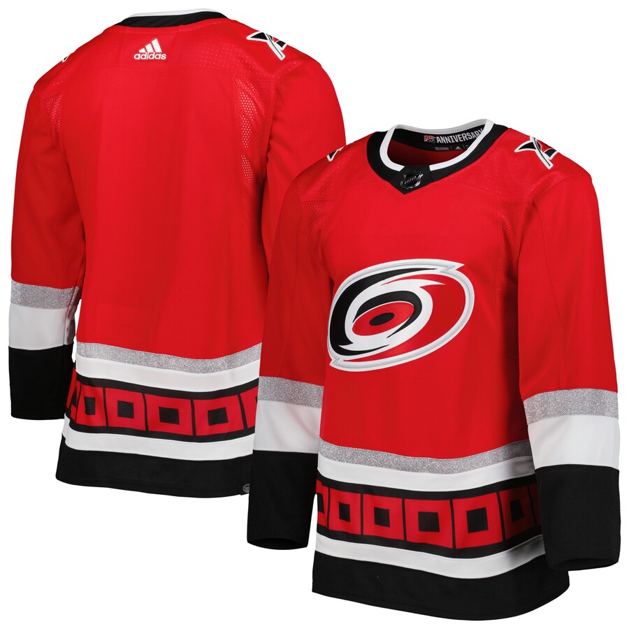 Men's Carolina Hurricanes adidas Red 2022-23 25th Anniversary Primegreen Authentic Jersey - Jersey