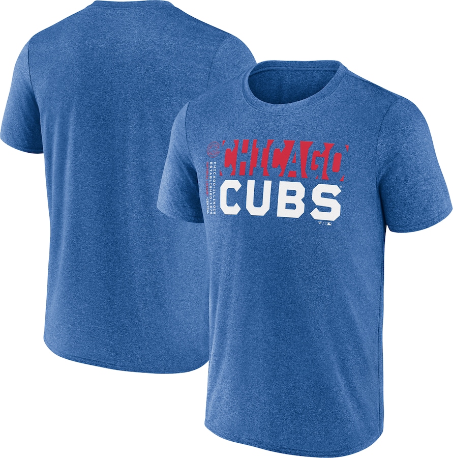 Men's Chicago Cubs Fanatics Heather Royal Fundamentals Shoot For The Sky T-Shirt - Jersey