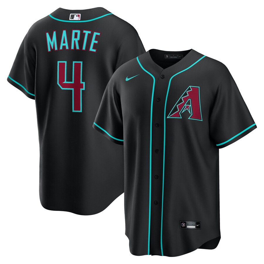 Men's Arizona Diamondbacks Ketel Marte Nike Black Alternate Replica Jersey - Jersey