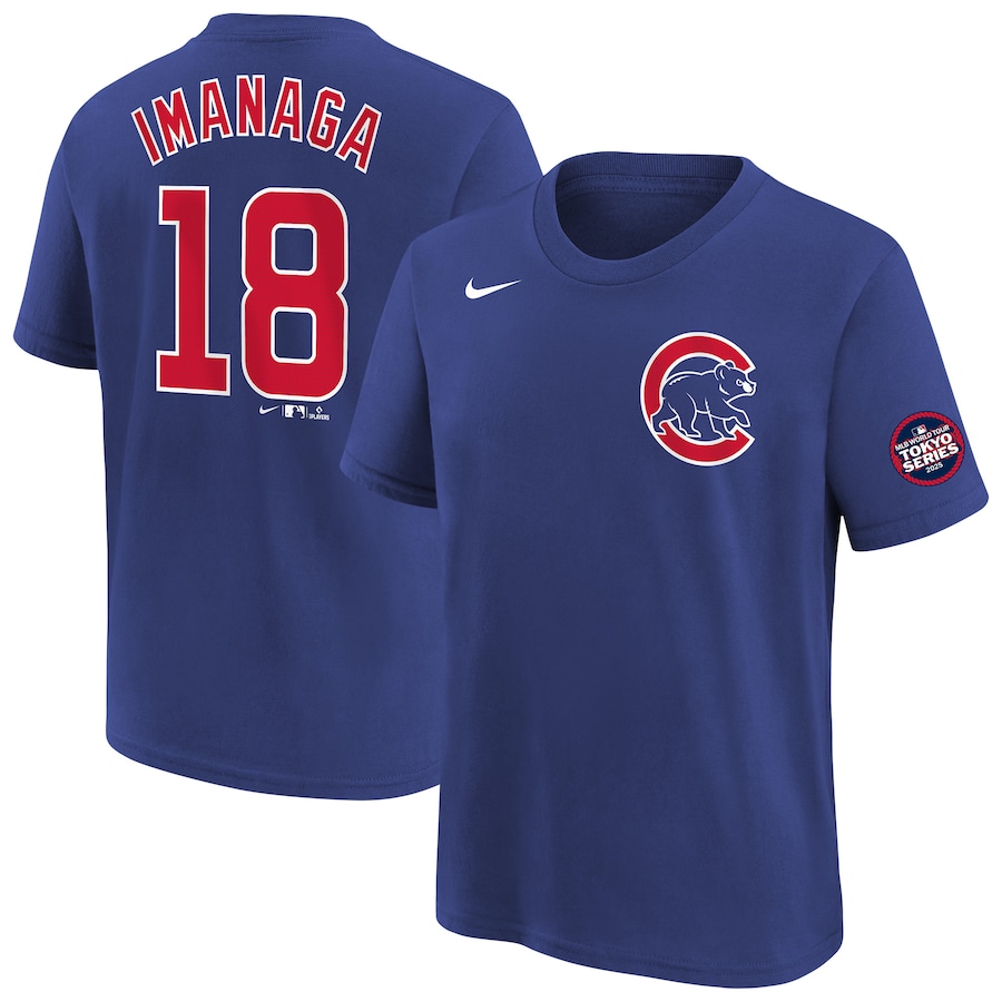 Youth Chicago Cubs Shōta Imanaga Nike Royal 2025 MLB World Tour: Tokyo Series Name & Number T-Shirt - Jersey