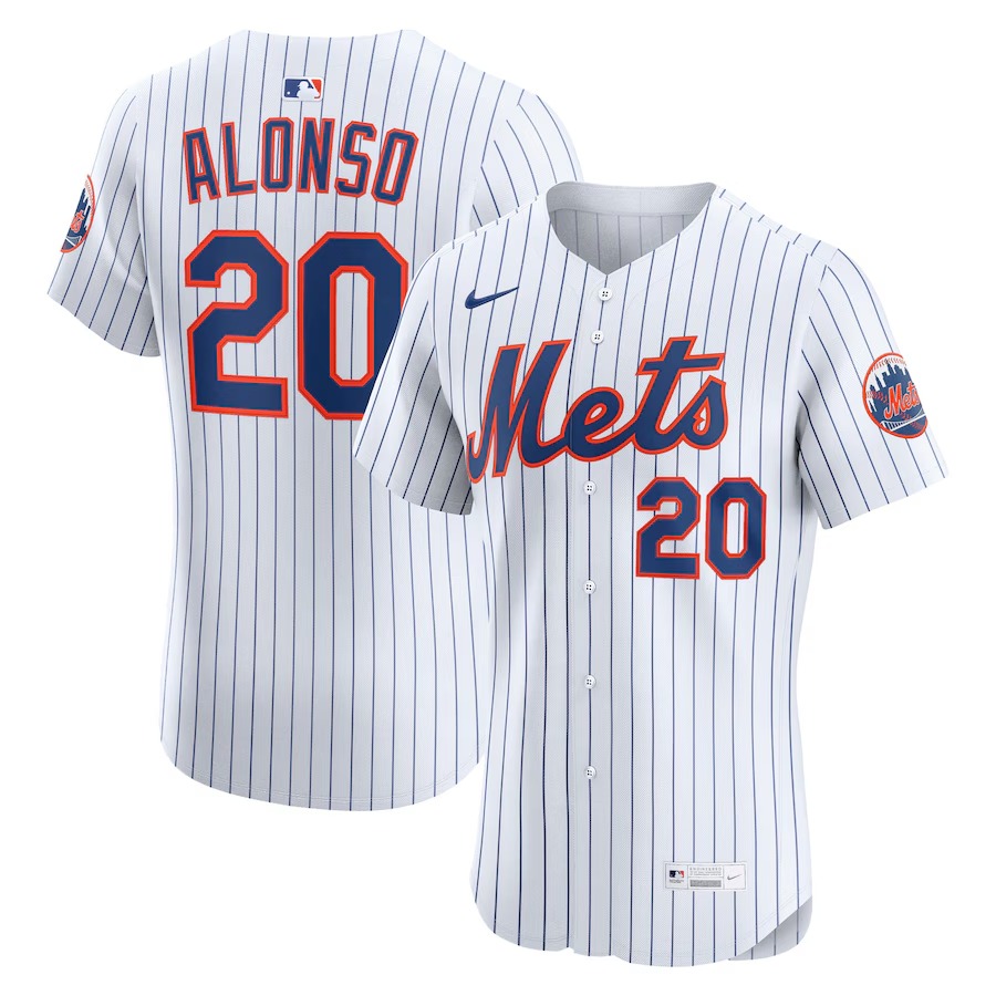 Men's New York Mets Pete Alonso Nike White Home Elite Player Jersey - Jersey