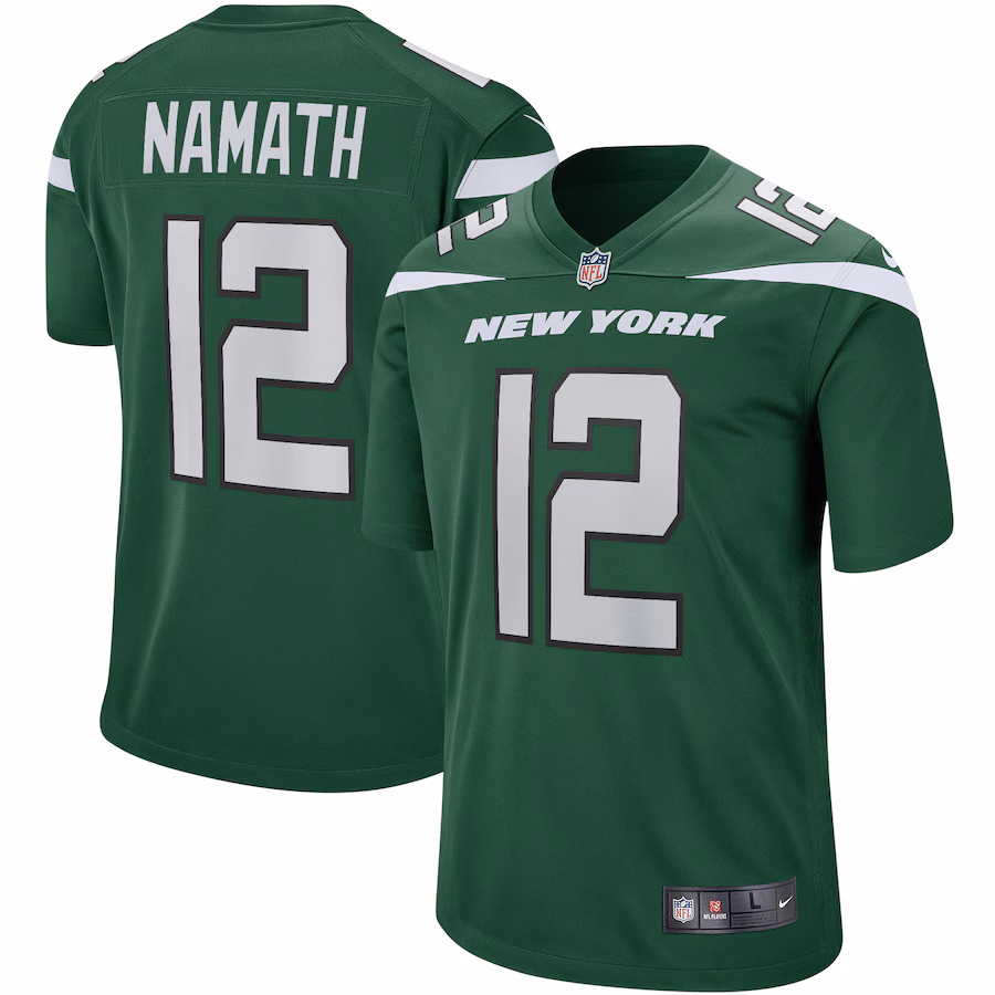 Men's New York Jets Joe Namath Nike Gotham Green Game Retired Player Jersey - Jersey