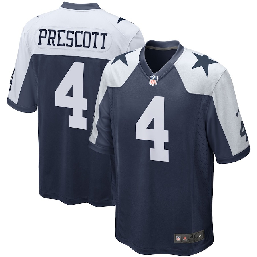 Men's Dallas Cowboys Dak Prescott Nike Navy Alternate Game Team Jersey - Jersey