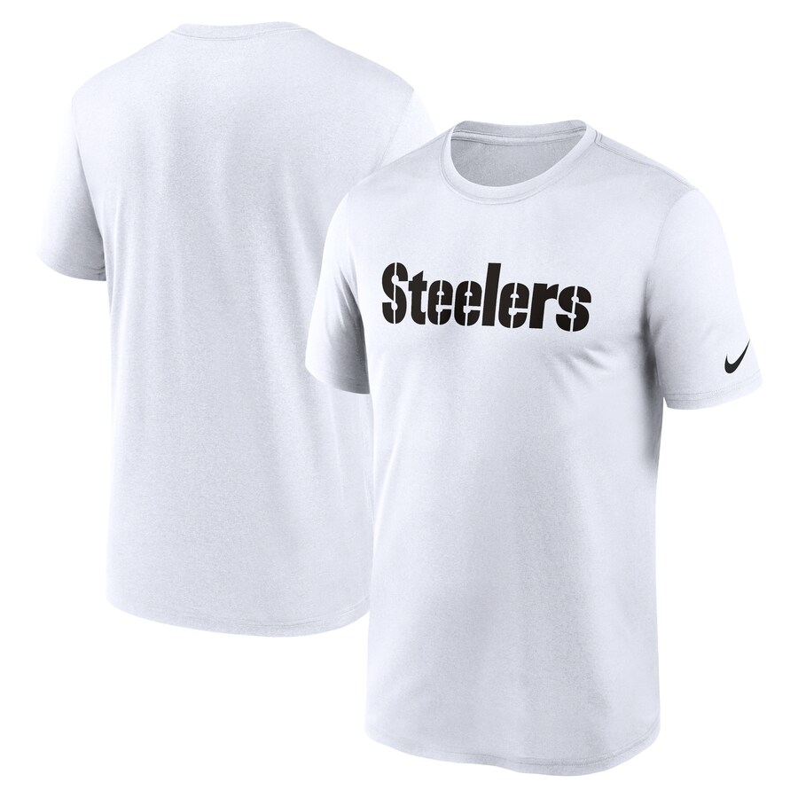 Men's Pittsburgh Steelers  Nike White Legend Wordmark Performance T-Shirt - Jersey