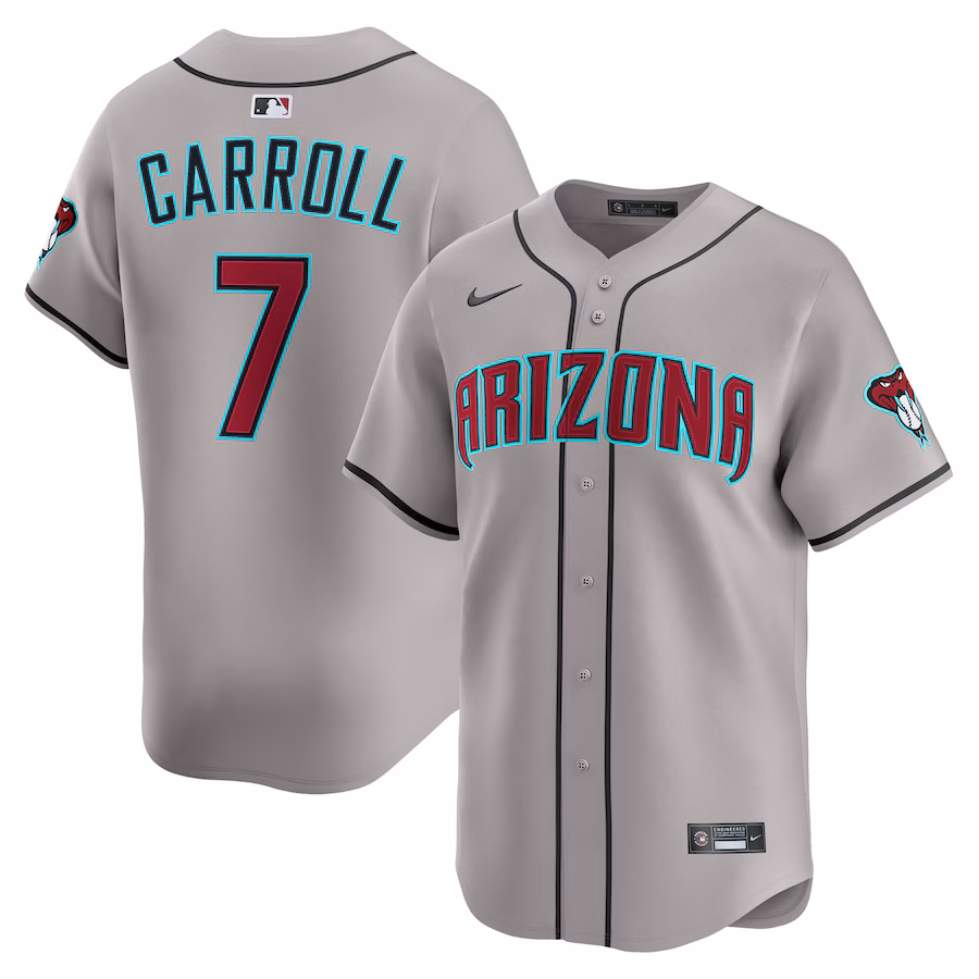Men's Arizona Diamondbacks Corbin Carroll Nike Gray Alternate Limited Player Jersey - Jersey