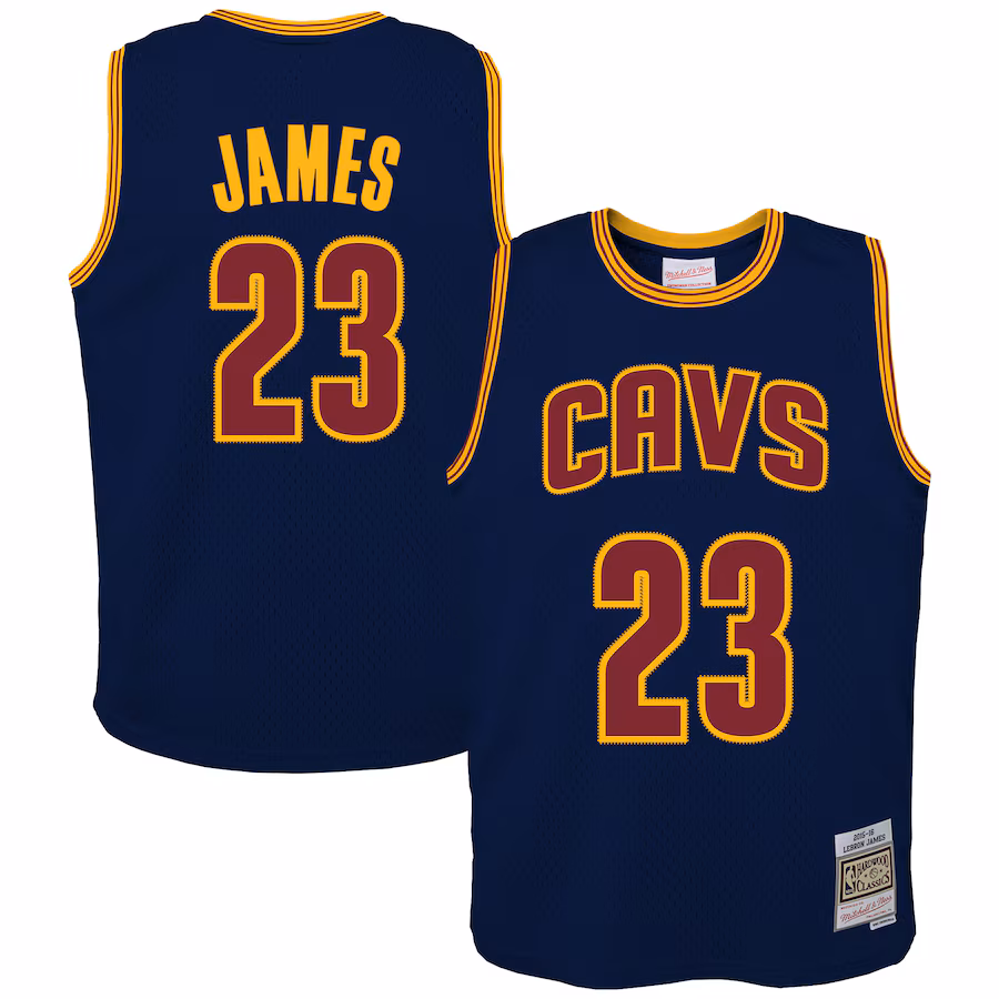 Youth Cleveland Cavaliers LeBron James Mitchell & Ness Navy 2015/16 Hardwood Classics Swingman Jersey - Jersey