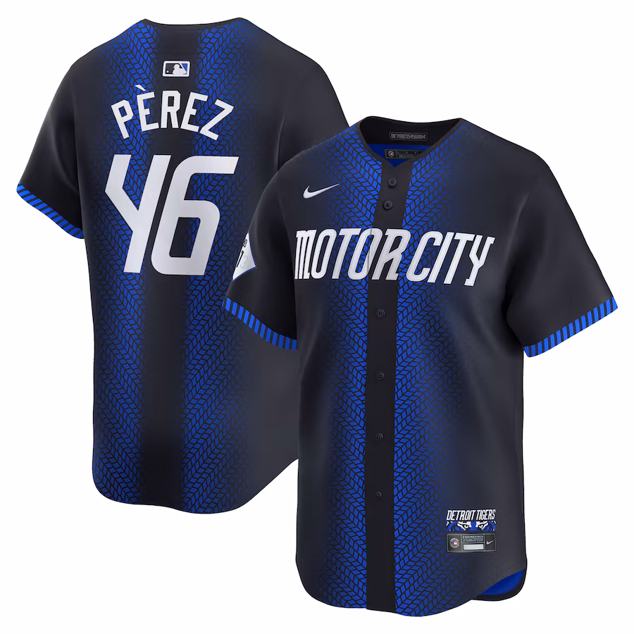 Men's Detroit Tigers Wenceel Perez Nike Navy 2024 City Connect Limited Jersey - Jersey