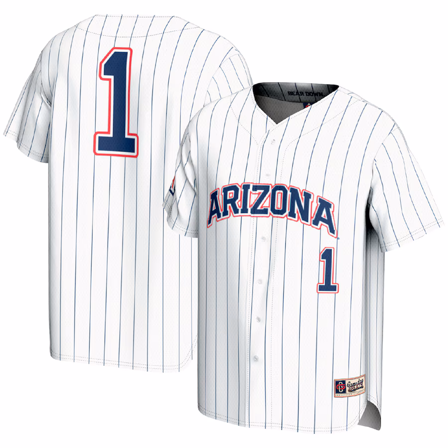 Men's GameDay Greats #1 White Arizona Wildcats Lightweight Baseball Fashion Jersey - Jersey