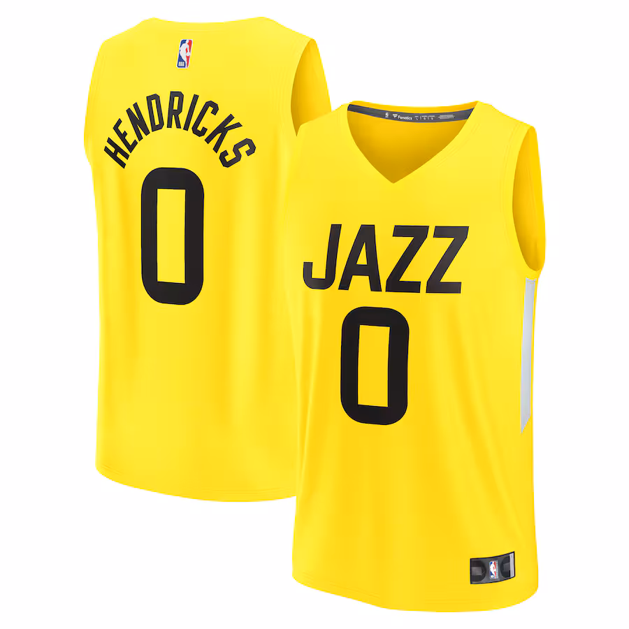 Men's Utah Jazz Taylor Hendricks Fanatics Yellow  Fast Break Replica Jersey - Icon Edition - Jersey