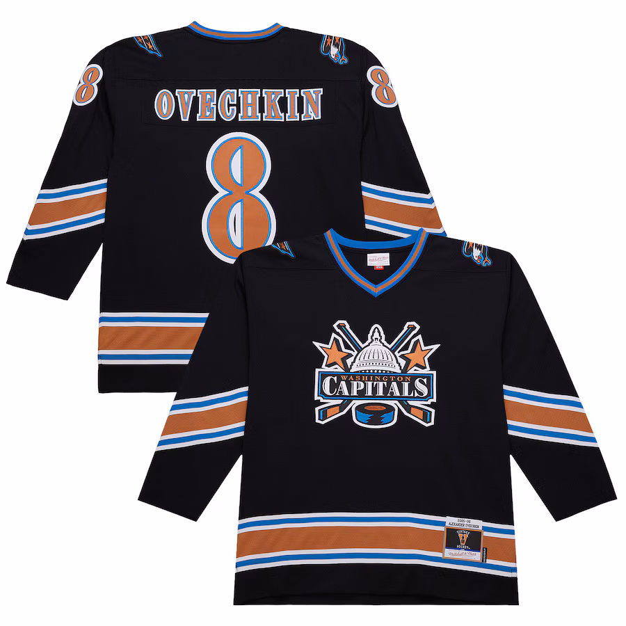 Men's Washington Capitals Alexander Ovechkin Black 2005-06 Power Play Jersey - Jersey