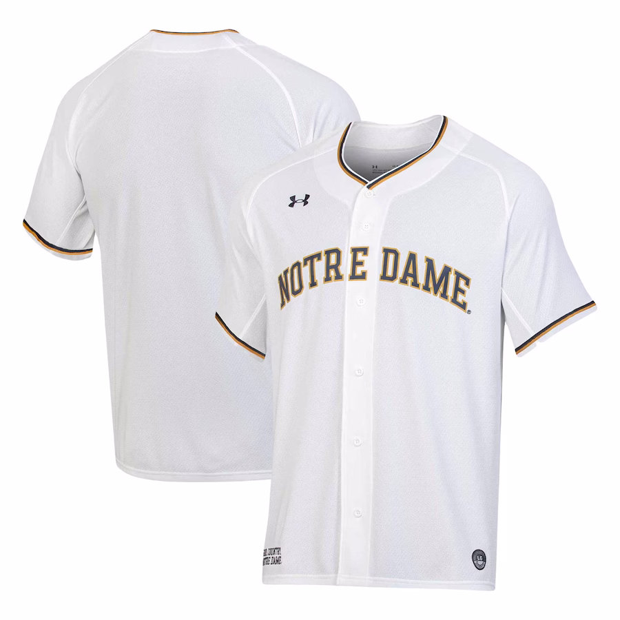 Notre Dame Fighting Irish Under Armour Replica Baseball Jersey - White - Jersey