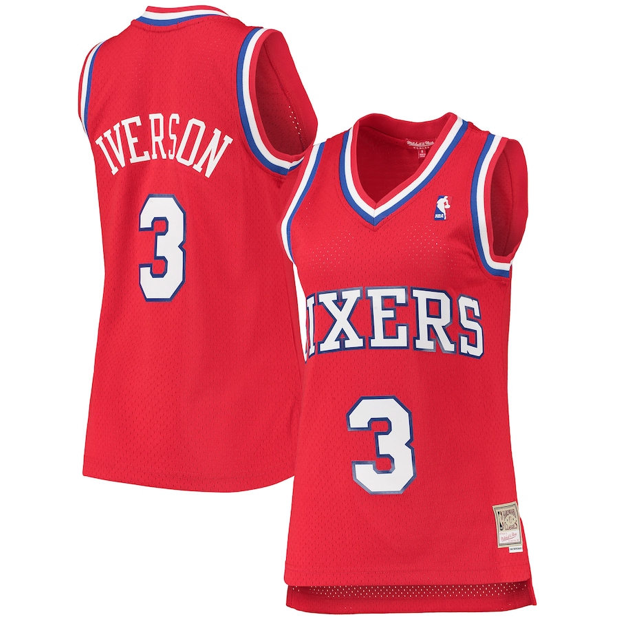 Women's Philadelphia 76ers Allen Iverson Mitchell & Ness Red 2002/03 Hardwood Classics Swingman Jersey - Jersey