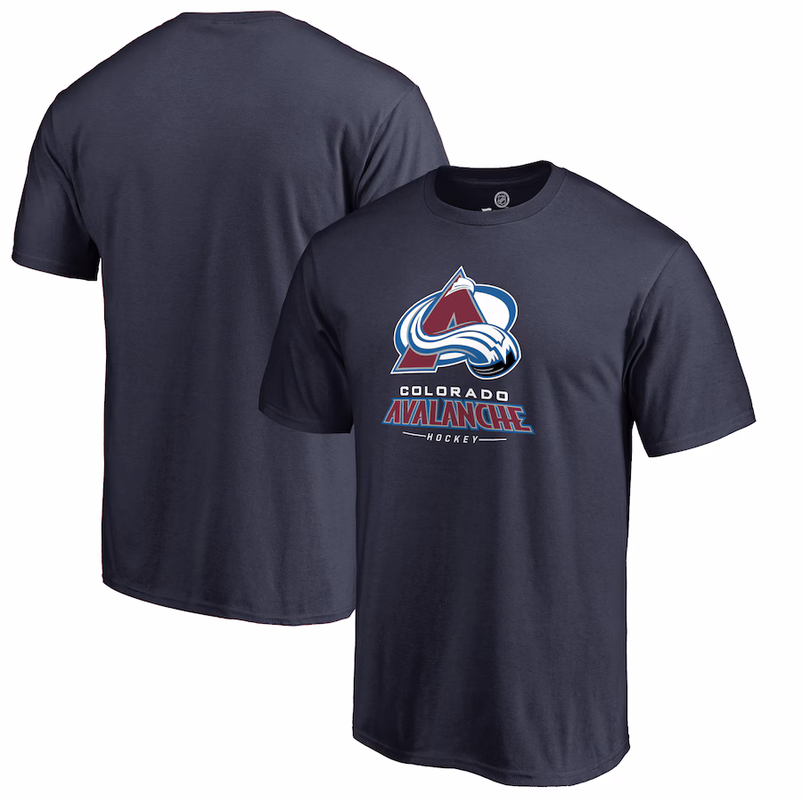 Men's Colorado Avalanche Navy Team Lockup T-Shirt - Jersey