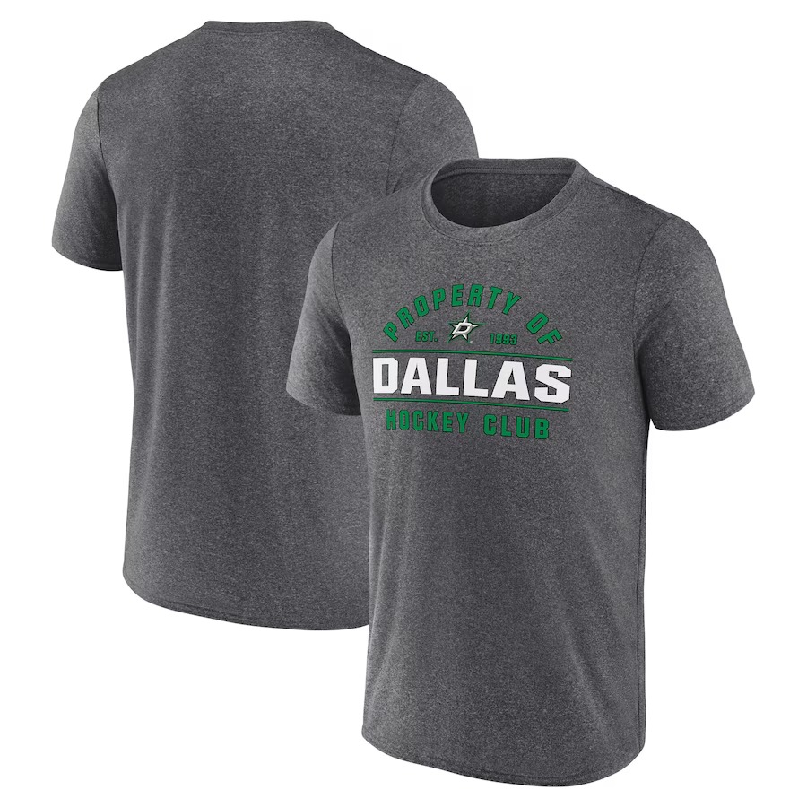 Men's Dallas Stars Fanatics Heather Charcoal Property Of T-Shirt - Jersey