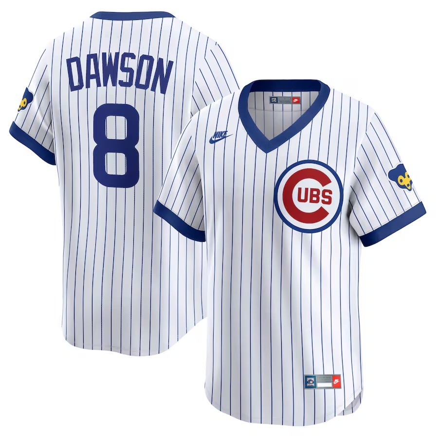 Men's Chicago Cubs Andre Dawson Nike White Throwback Cooperstown Collection Limited Jersey - Jersey