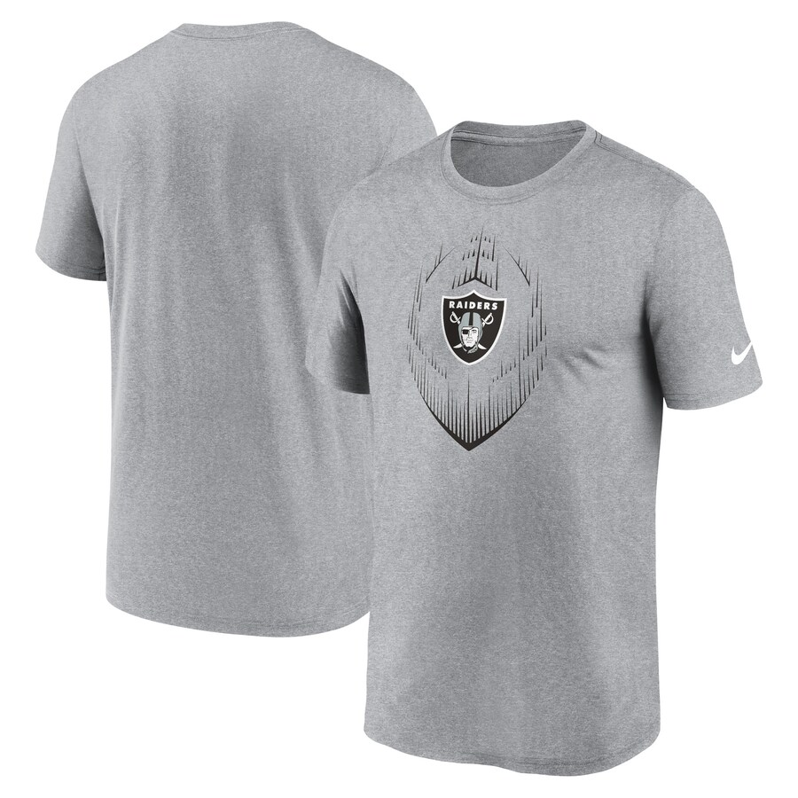 Men's Las Vegas Raiders Nike Heather Gray Primetime Legend Icon Performance T-Shirt - Jersey