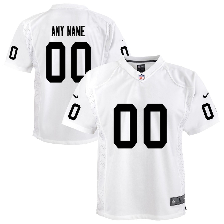 Youth Las Vegas Raiders Nike White Team Custom Game Jersey - Jersey