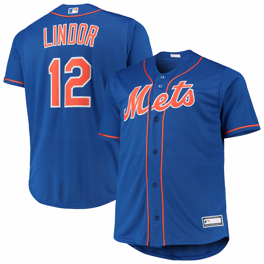 Men's New York Mets Francisco Lindor Royal Big & Tall Replica Player Jersey - Jersey