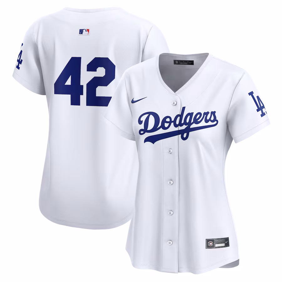 Women's Los Angeles Dodgers  Nike White 2024 Jackie Robinson Day Home Limited Jersey - Jersey