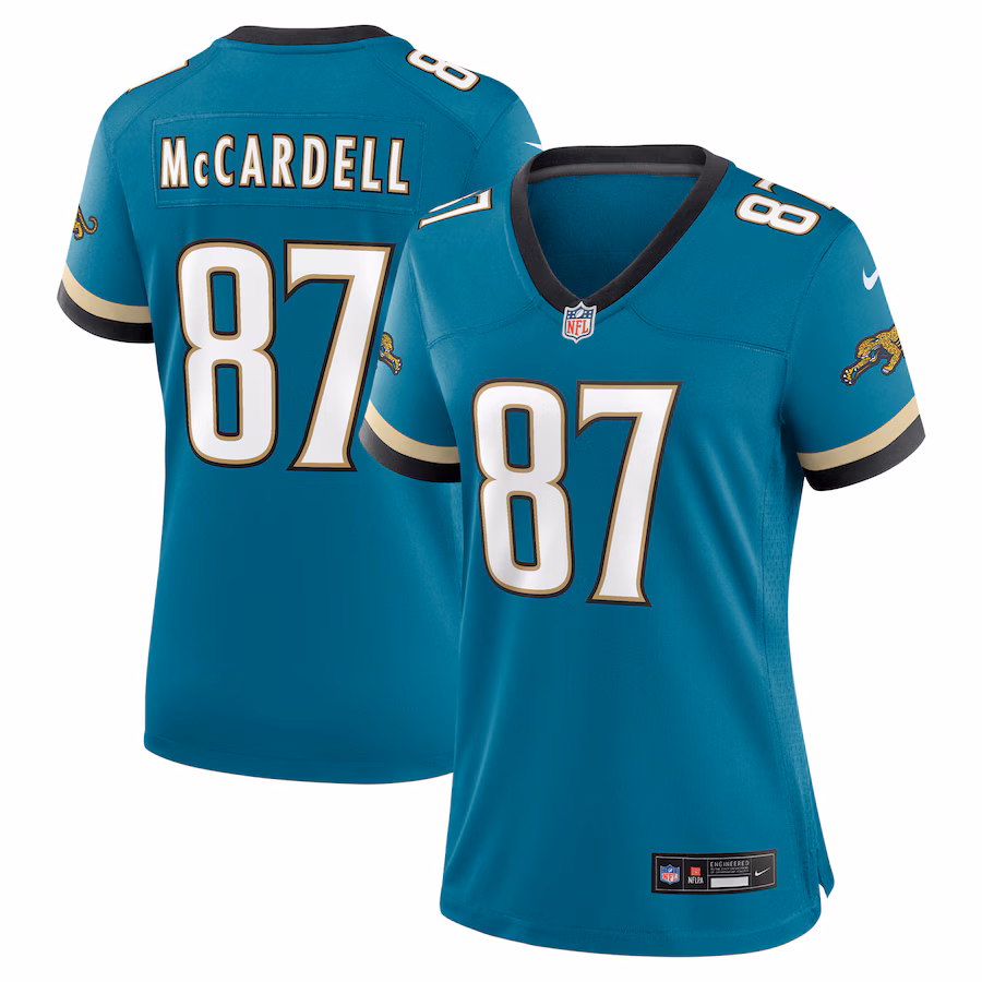 Women's Jacksonville Jaguars Keenan McCardell Nike Teal Prowler Throwback Retired Player Game Jersey - Jersey