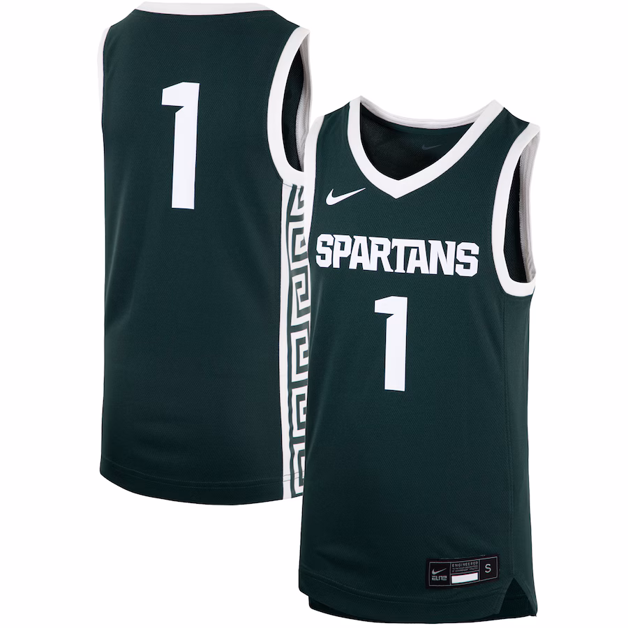 Youth Nike #1 Green Michigan State Spartans Team Replica Basketball Jersey - Jersey