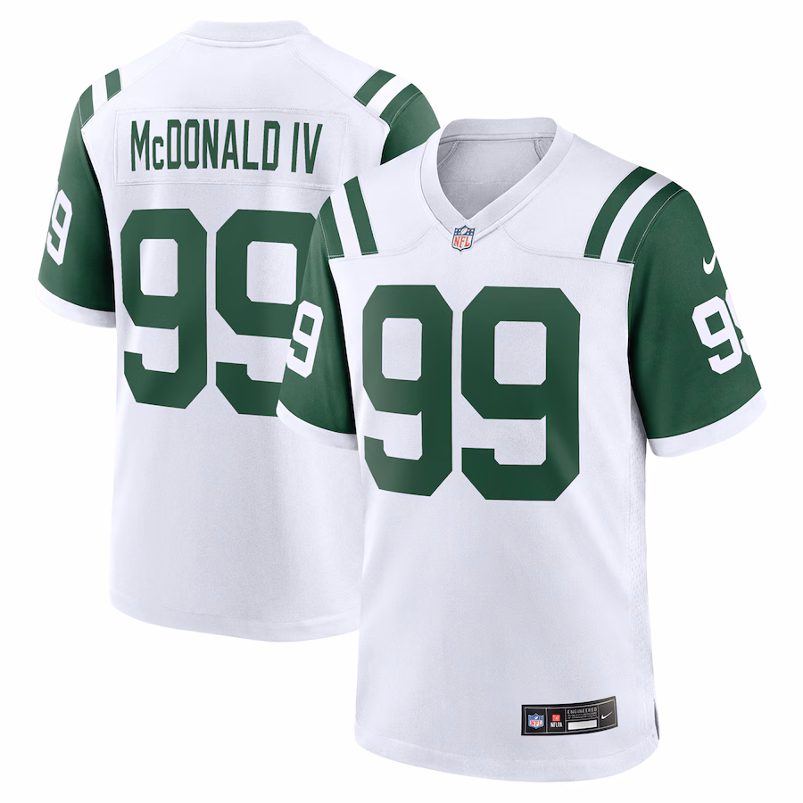 Men's New York Jets Will McDonald IV Nike White Classic Alternate Game Jersey - Jersey