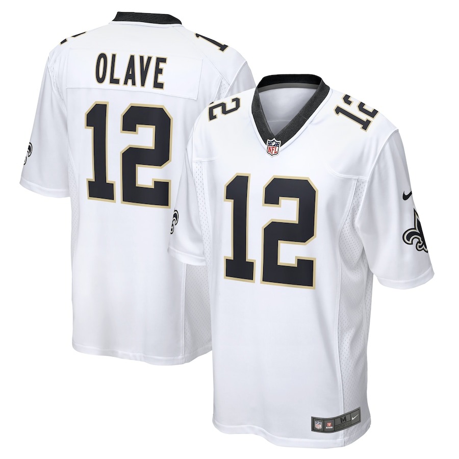 Men's New Orleans Saints Chris Olave Nike White Game Player Jersey - Jersey