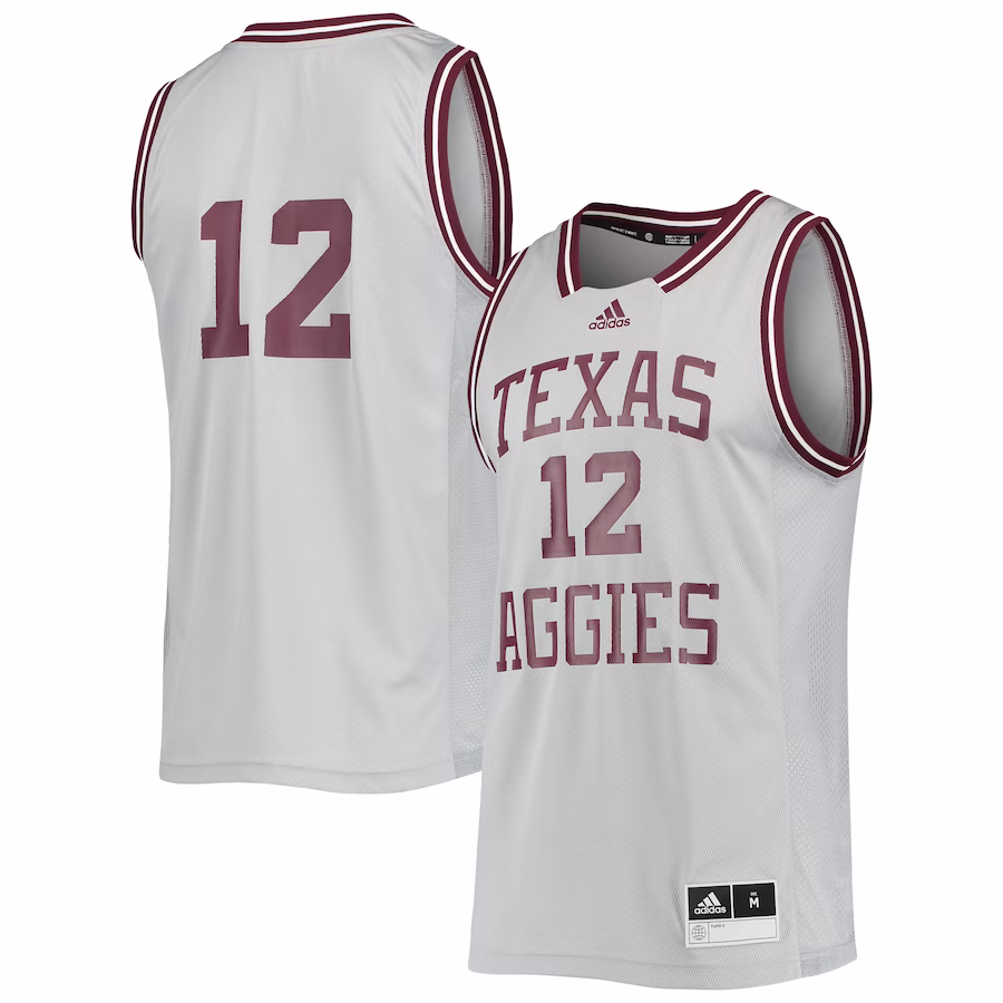#12 Texas A&M Aggies adidas Reverse Retro Jersey - Gray - Jersey