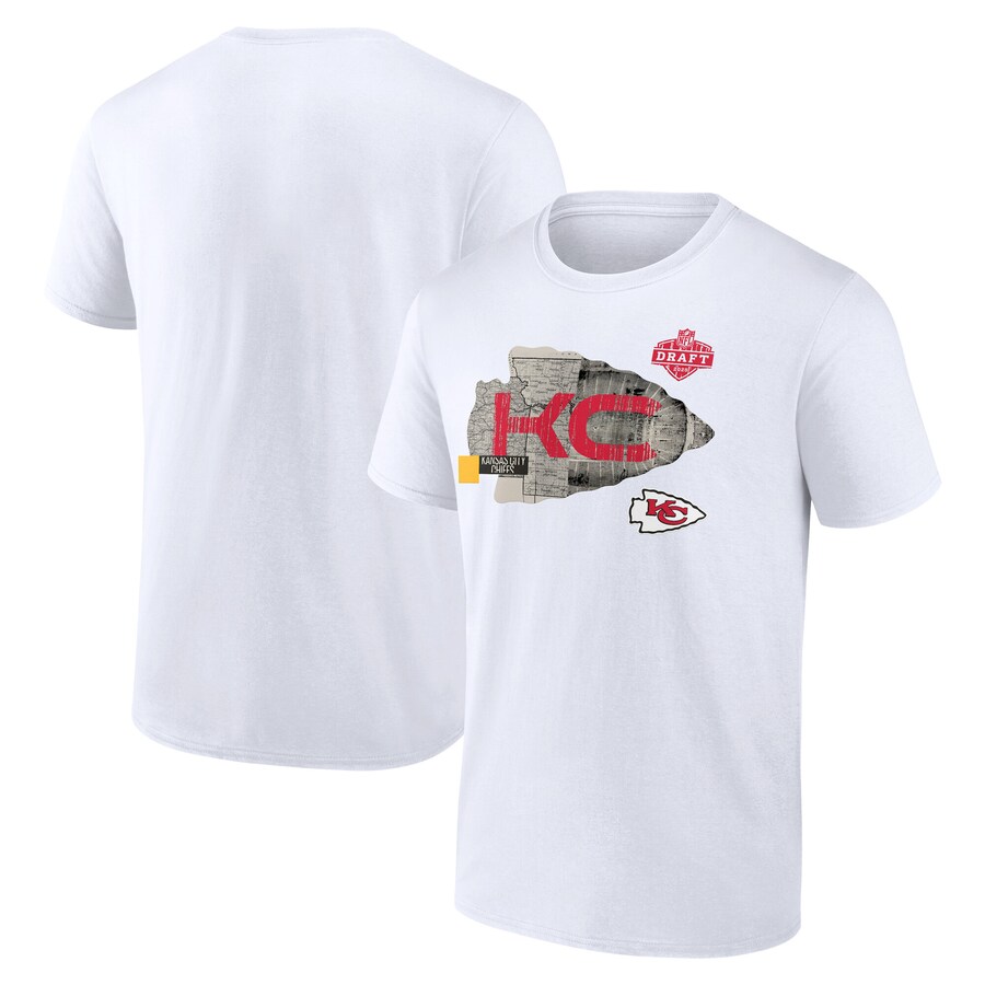 Men's Kansas City Chiefs White 2025 NFL Draft T-Shirt - Jersey