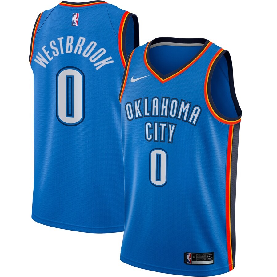 Men's Oklahoma City Thunder Russell Westbrook Nike Blue Swingman Player Jersey - Icon Edition - Jersey