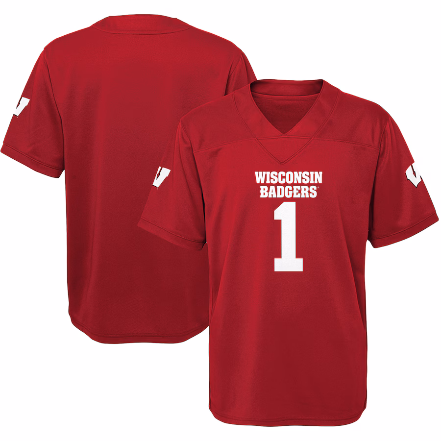 #1 Wisconsin Badgers Youth Jersey - Red - Jersey