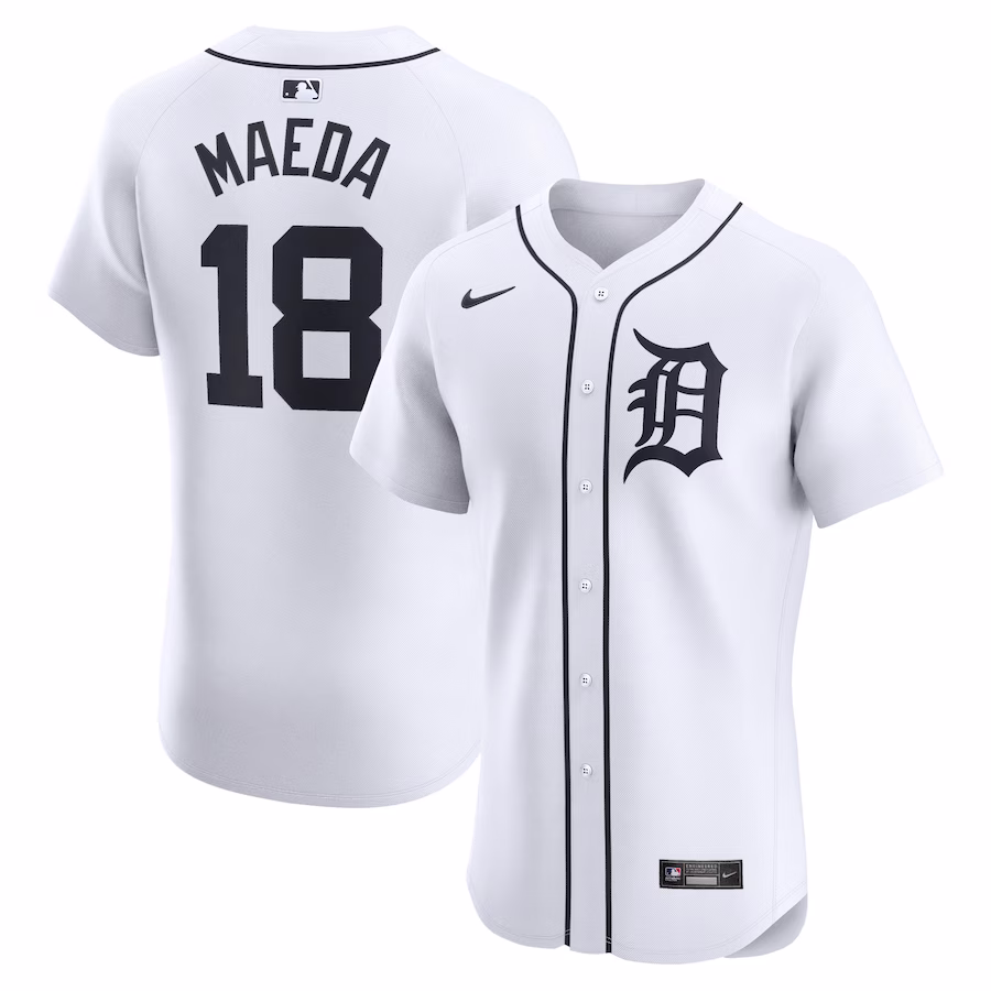 Men's Detroit Tigers Kenta Maeda Nike White Home Elite Player Jersey - Jersey