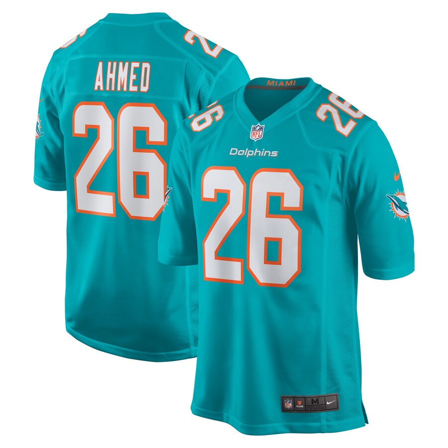 Men's Miami Dolphins Salvon Ahmed Nike Aqua Game Jersey - Jersey