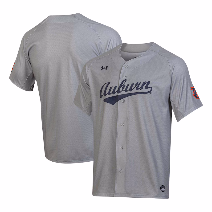 Men's Under Armour Gray Auburn Tigers Replica Baseball Jersey - Jersey