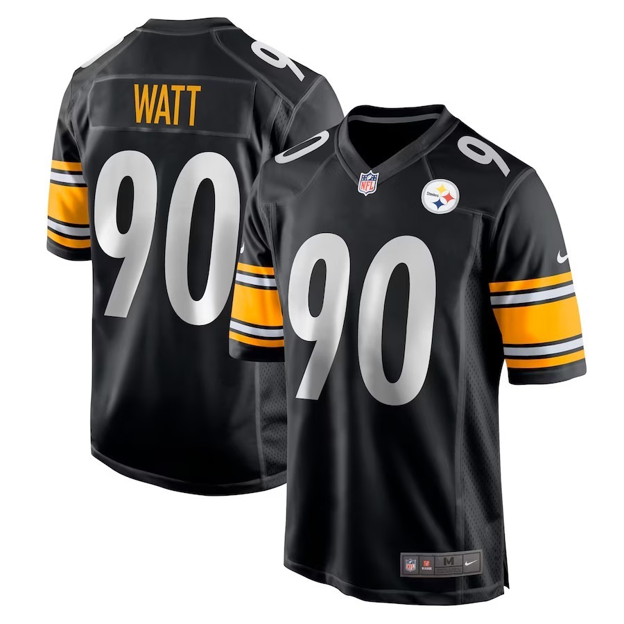 Men's Pittsburgh Steelers T.J. Watt Nike Black Game Team Jersey - Jersey